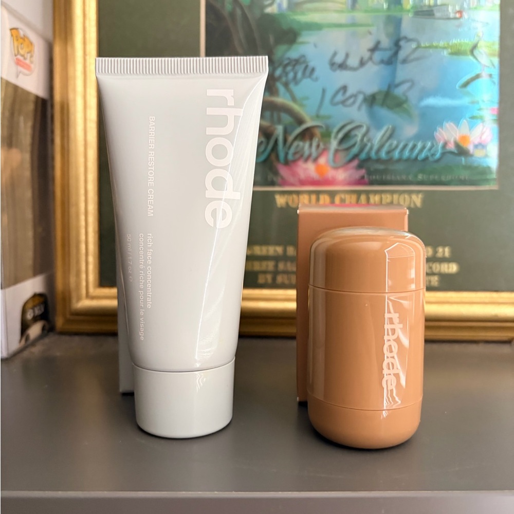 Rhode Barrier Restore Cream & Pocket Blush Buildable Hydrating Cream